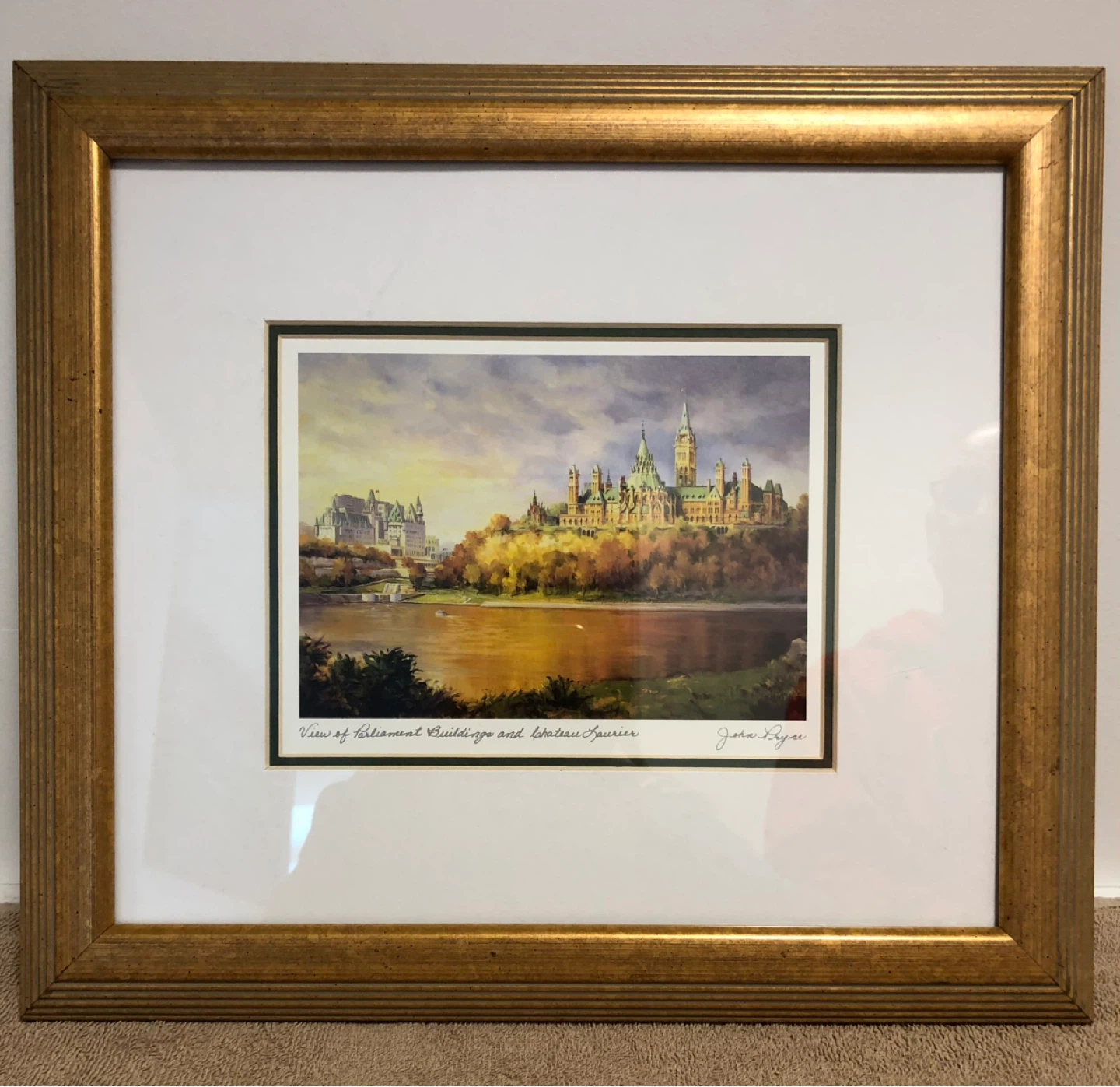 Signed Framed John Lyce Print Parliament & Chateau Laurier - photo 2