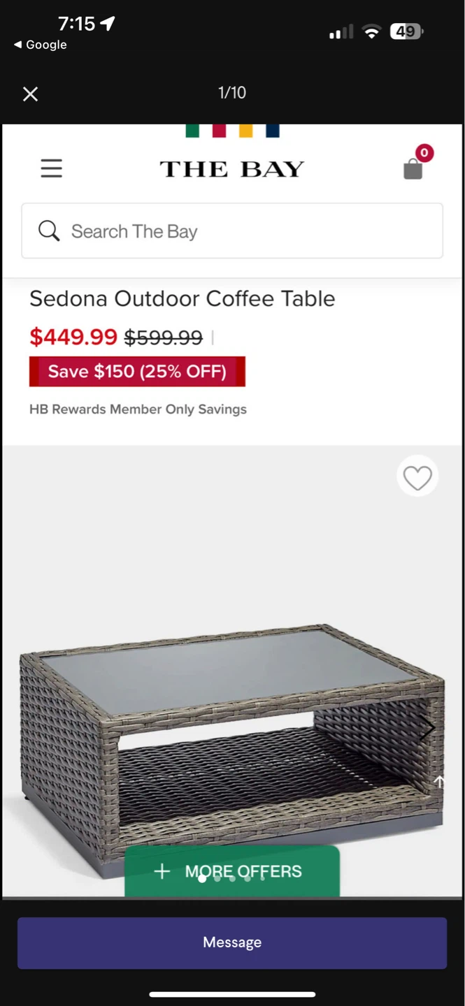 The Bay Sedona Outdoor Coffee Table - photo 4
