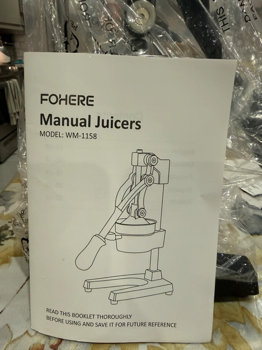 FOHERE Manual Juicer WM-1158 - photo 3