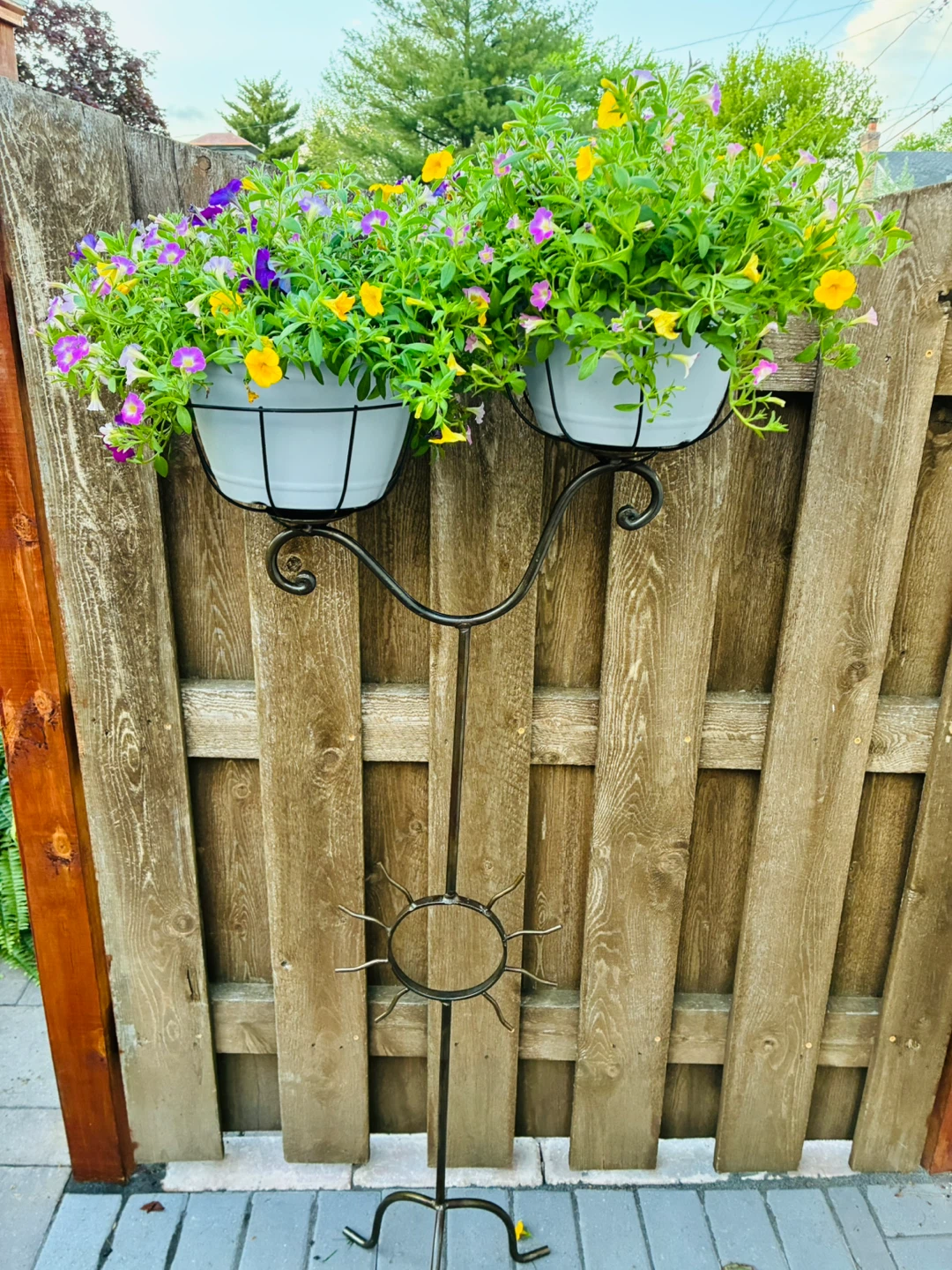 Wrought Iron 2-Tier Hanging Planter Stand - photo 3