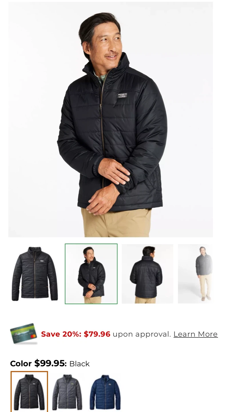 L.L.Bean Black Down Puffer Jacket - photo 5