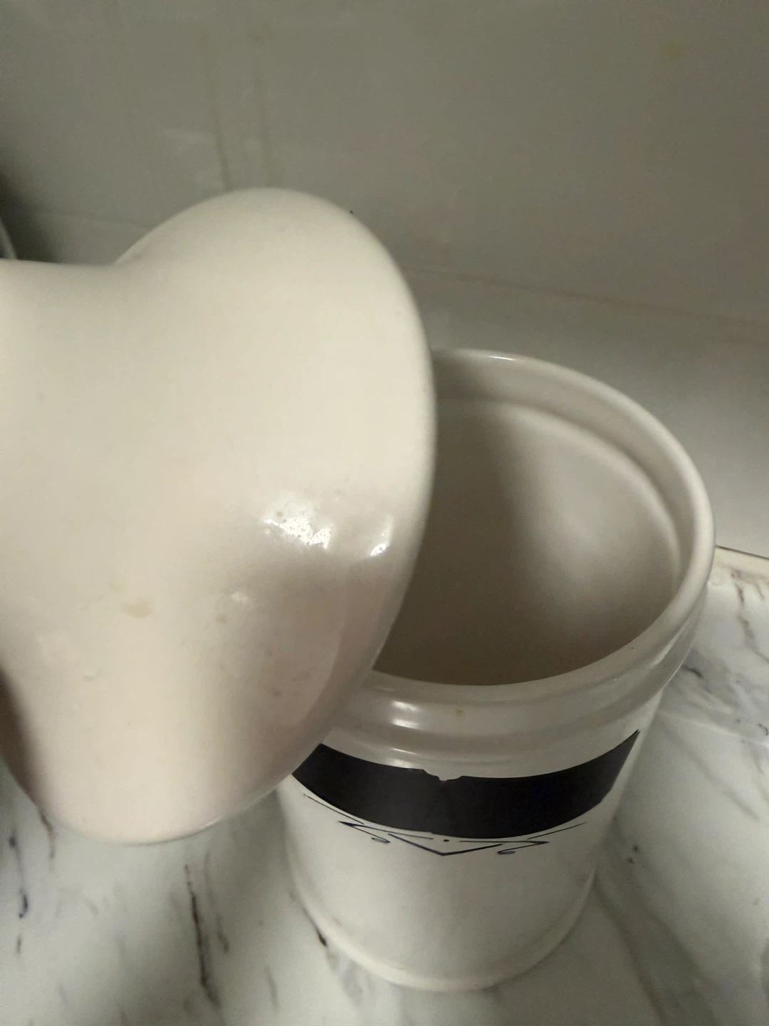 White Ceramic Canister with Lid