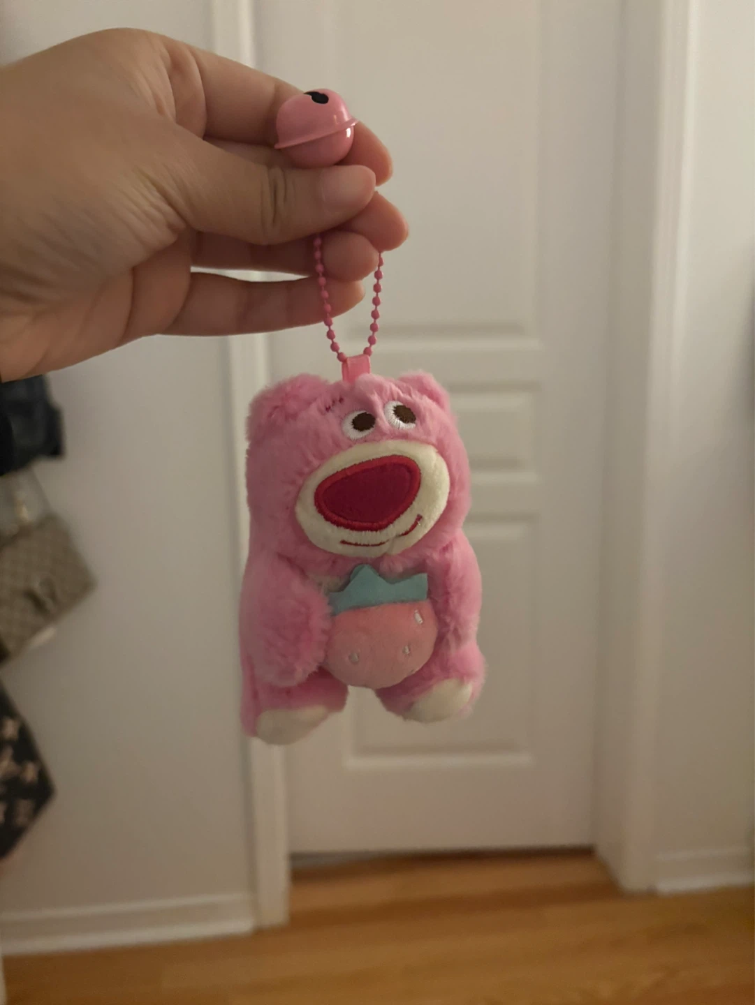 Pink Lotso Bear Keychain Plush