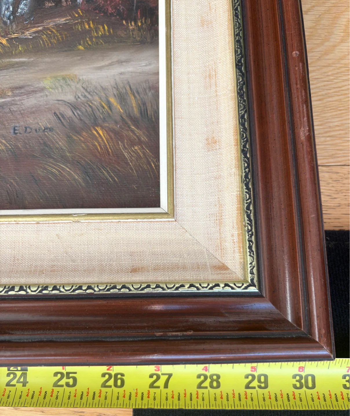 31” x 25” Vintage Edna Duce Oil Painting Prairie Landscape - photo 3