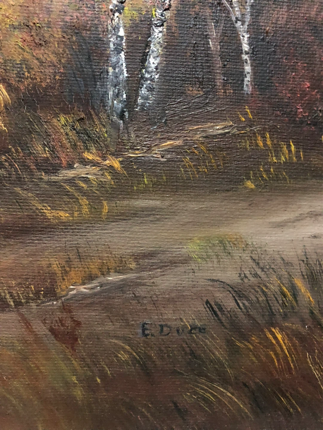 31” x 25” Vintage Edna Duce Oil Painting Prairie Landscape - photo 5