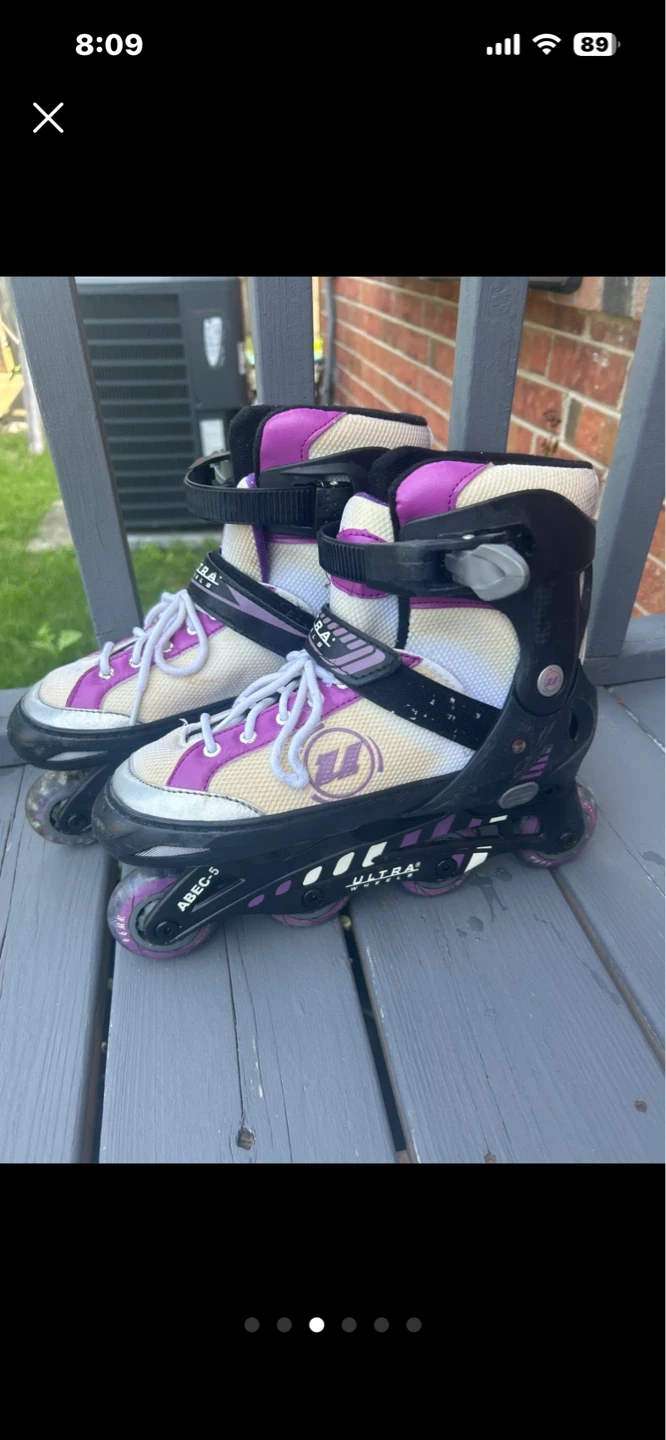 Girls' Purple and White Rollerblades - photo 2