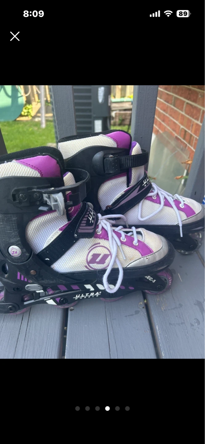 Girls' Purple and White Rollerblades - photo 5