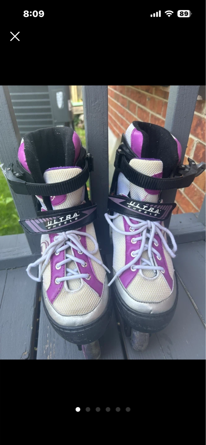 Girls' Purple and White Rollerblades