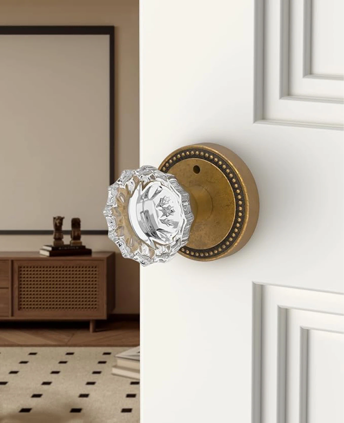 Asidrama 6 Pack Privacy  Crystal Door Knob with Lock - photo 2