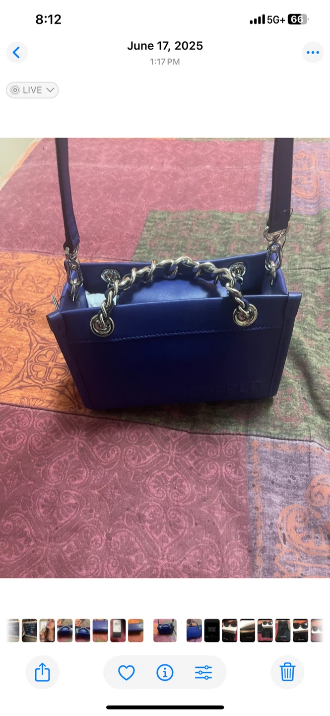 Karl Lagerfeld Blue Leather Handbag - photo 2