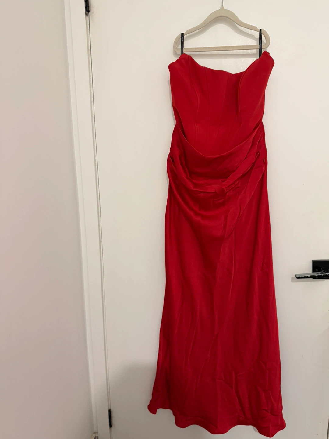 EVER NEW Red Strapless Ruched Maxi Dress - Size 6