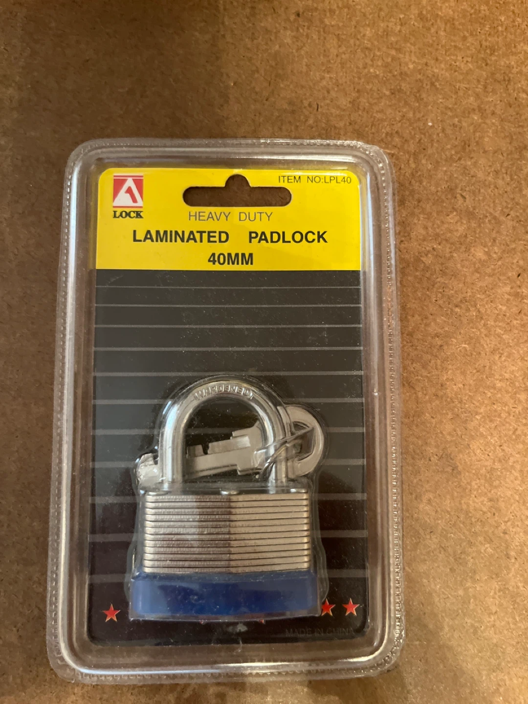 Heavy Duty Laminated Padlock 40mm with Keys