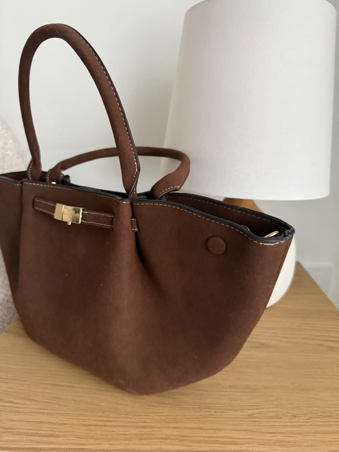 Brown Suede Tote Handbag - photo 2
