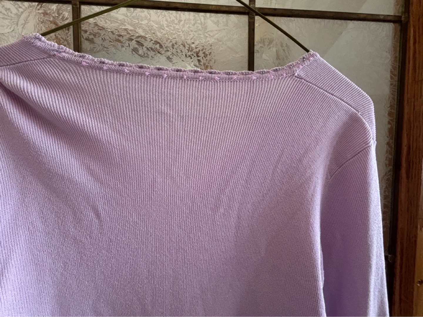 Lavender Cardigan with Beaded Trim - photo 3