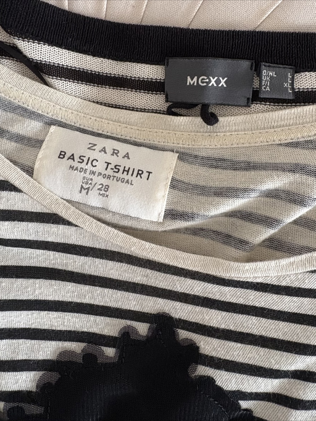 Zara Basic T-Shirt Striped Graphic Print Women's Medium - photo 4