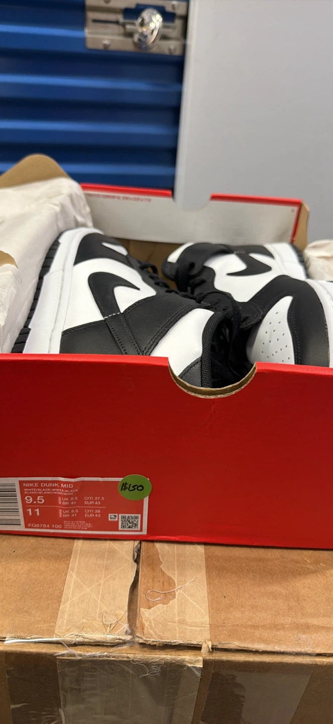 Nike Dunk Mid Sneakers - Black/White - Size 11 - photo 3