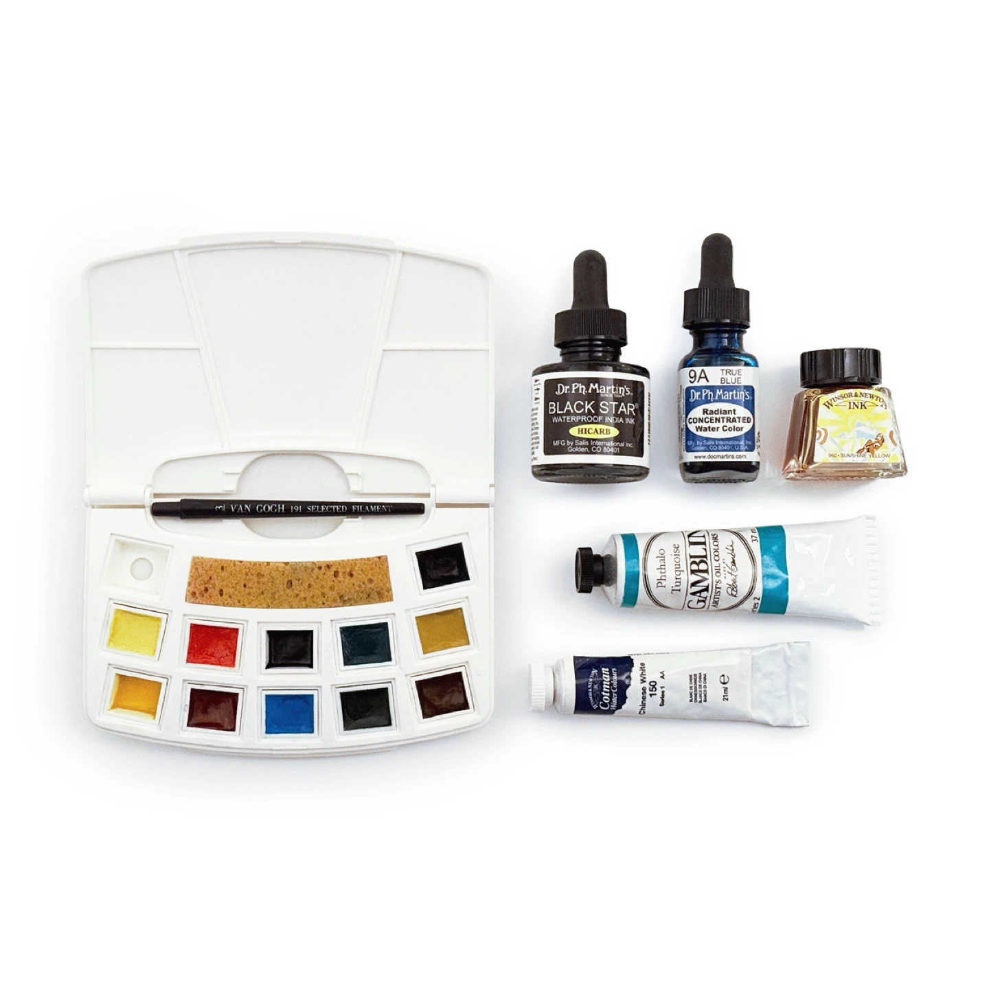 BUNDLE Watercolour, Ink & Oil Paints, 6 pcs