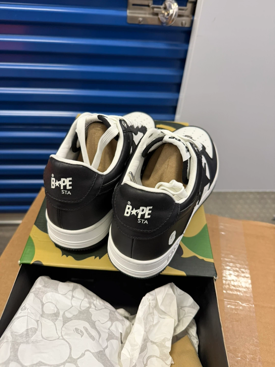 A Bathing Ape BAPE STA Sneakers Black White Size 10 - photo 3