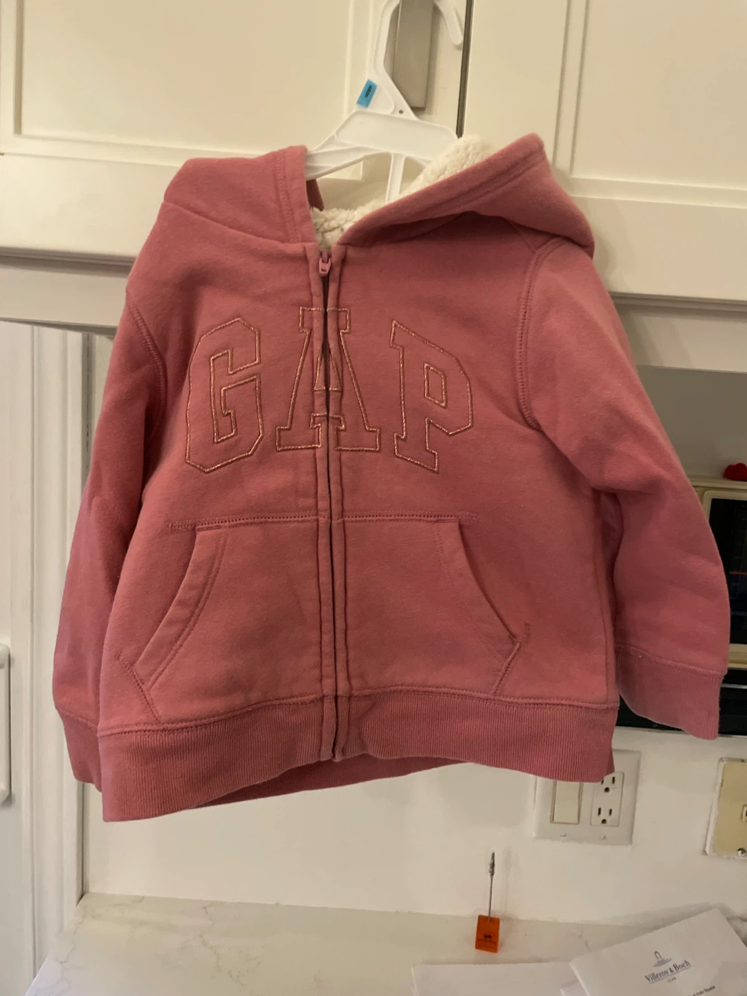 Gap Kids Pink Sherpa Lined Zip-Up Hoodie