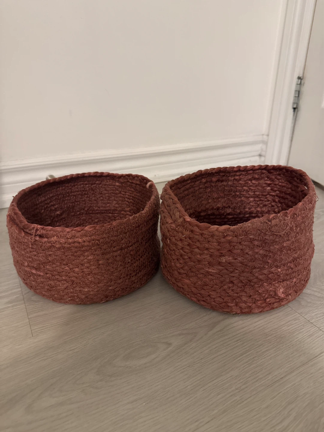 Woven Baskets (Set of 2) - Rose Pink