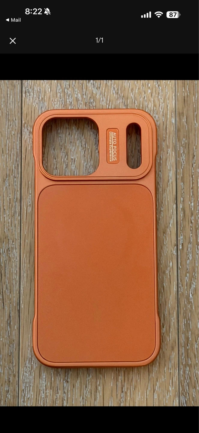 Orange Phone Case with Auto Focus Lens Cover