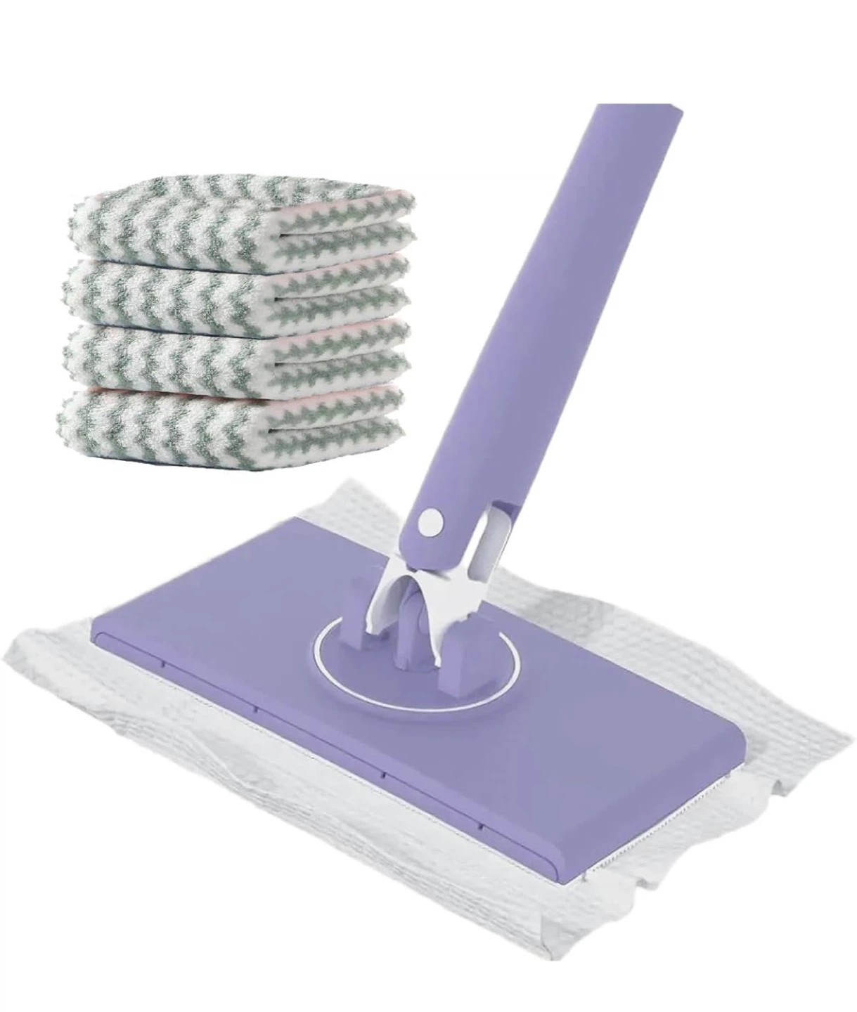 Flat Mop with Reusable Microfiber Pads - photo 3
