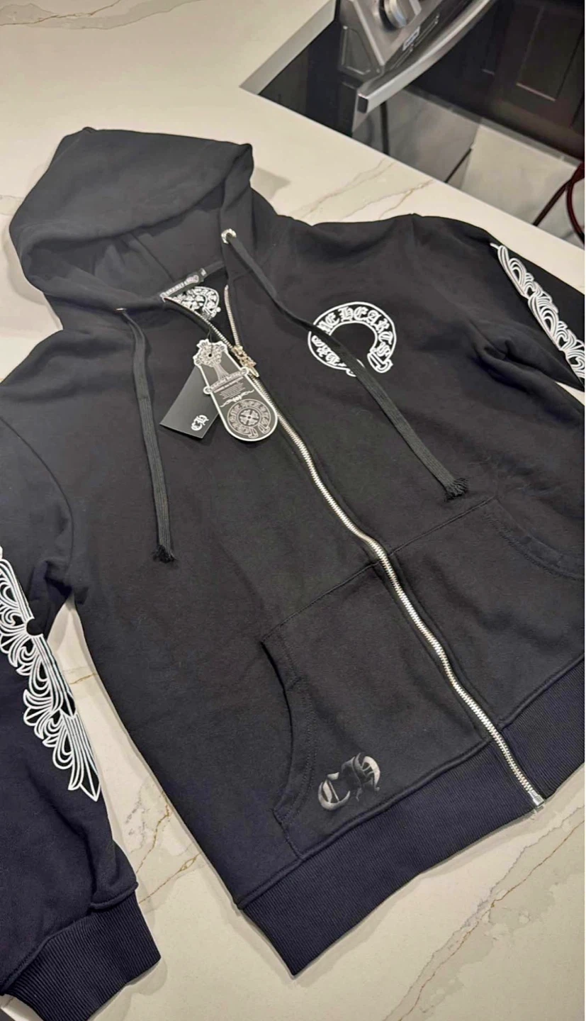 Chrome Hearts Black Zip-Up Hoodie