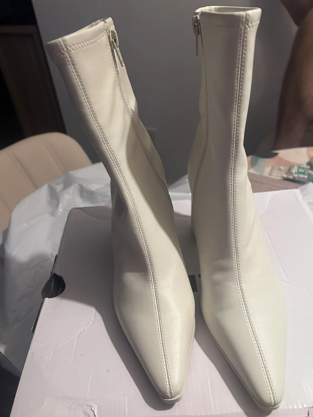 Brand new white boots size 6.5