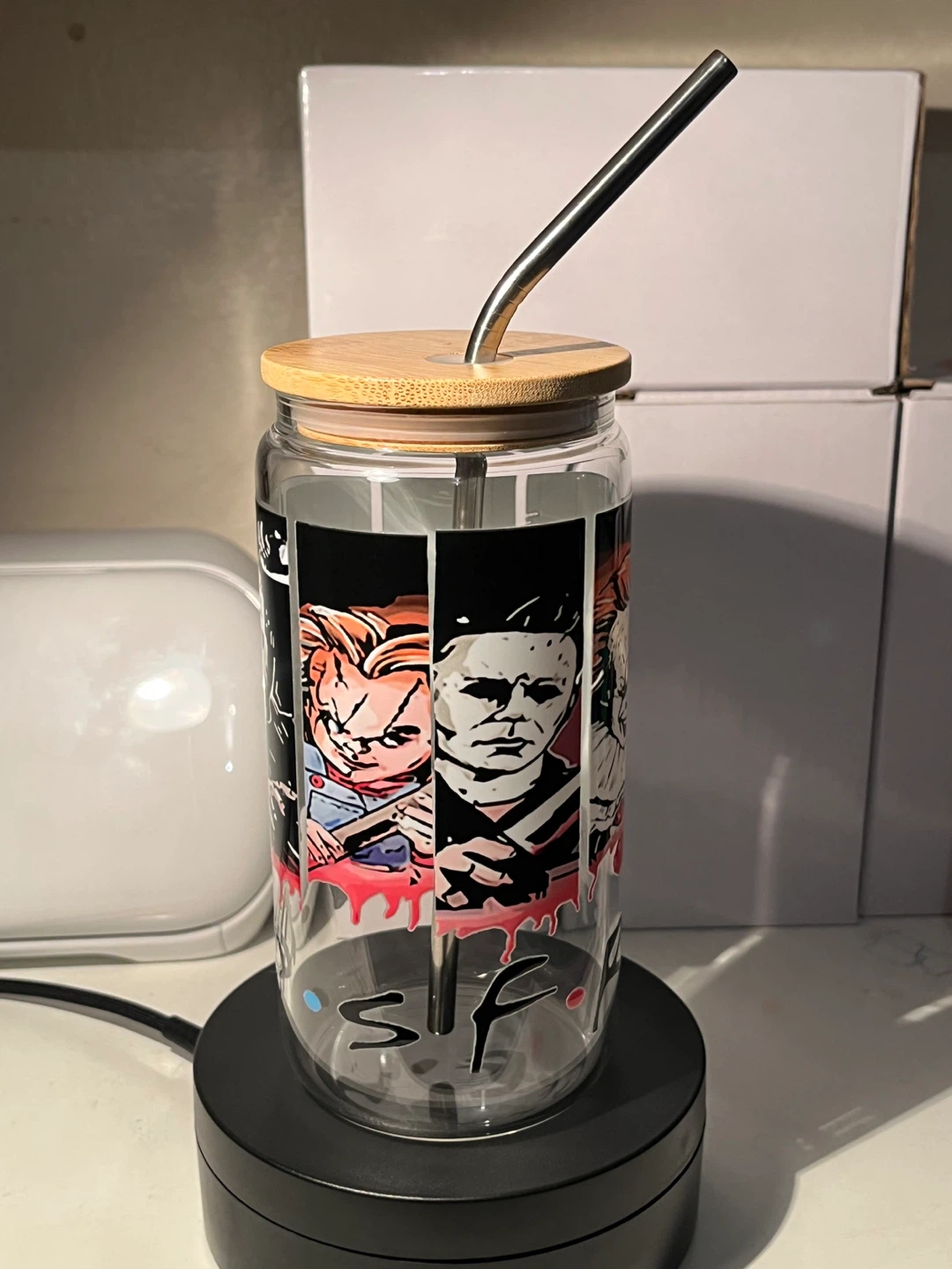 Horror Movie Character Glass Tumbler