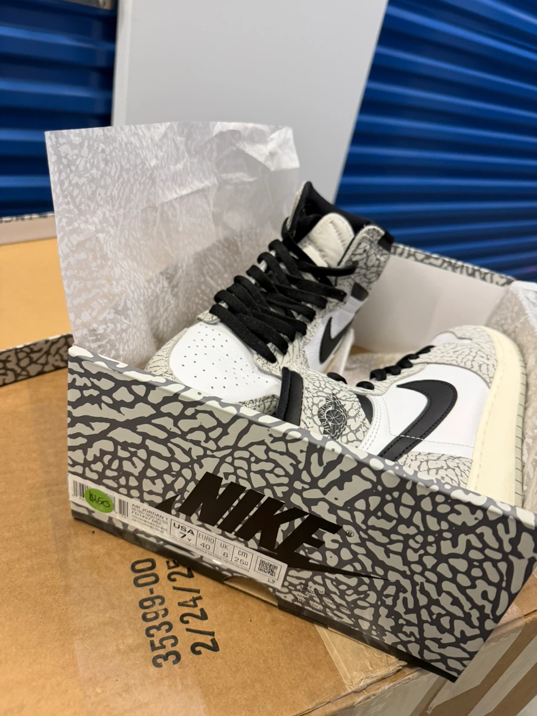 Nike Air Jordan 1 High OG Elephant Print Cement Grey - photo 2