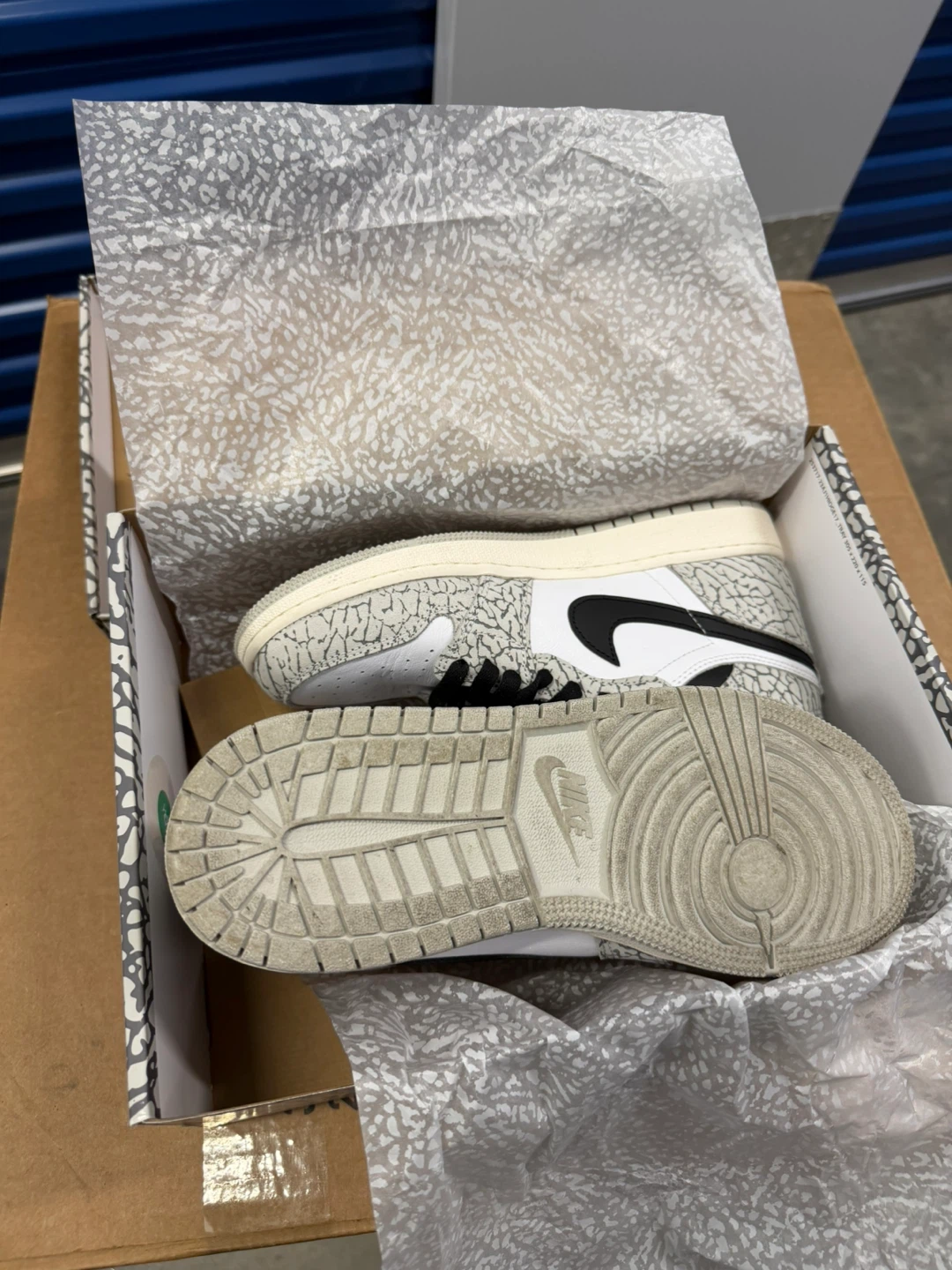 Nike Air Jordan 1 High OG Elephant Print Cement Grey - photo 4