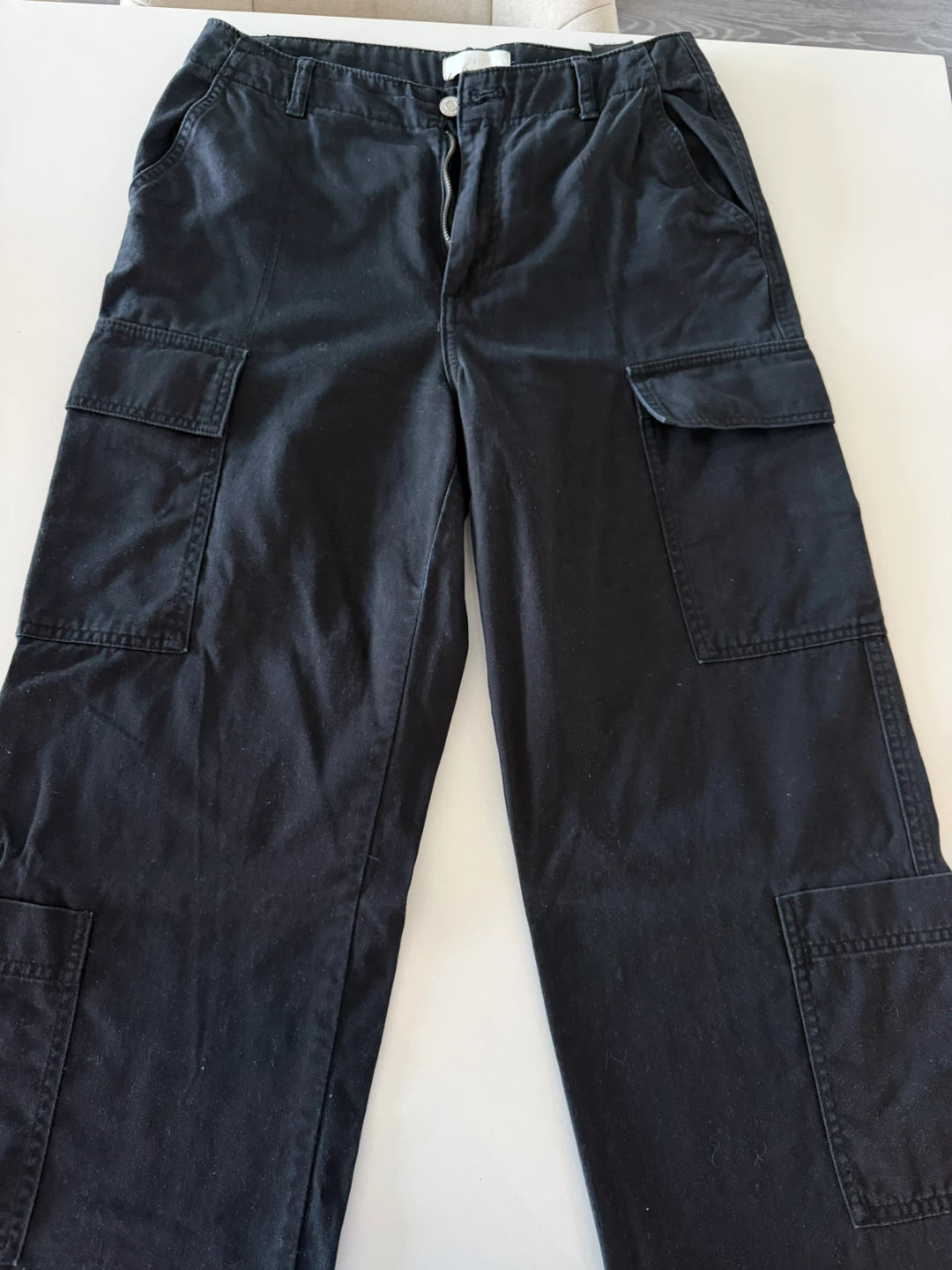 H&M Black Cargo Pants Size 6 - photo 3