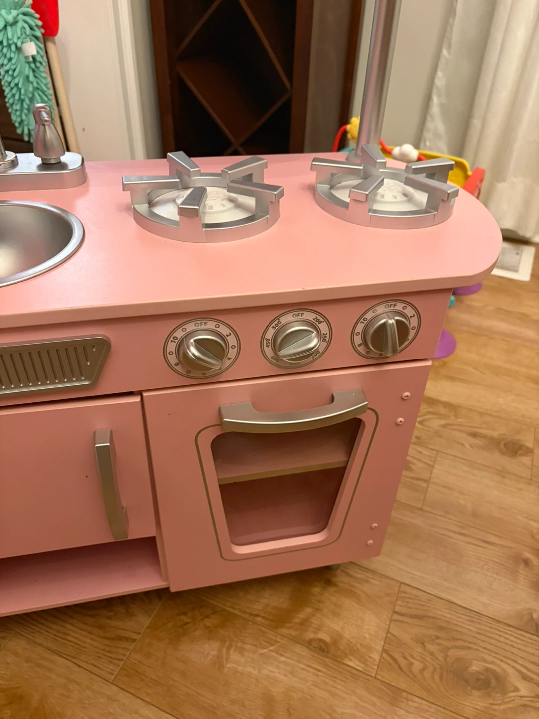 Pink Wooden Play Kitchen with Accessories - photo 4