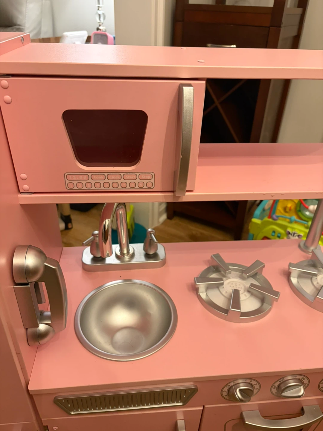 Pink Wooden Play Kitchen with Accessories - photo 3