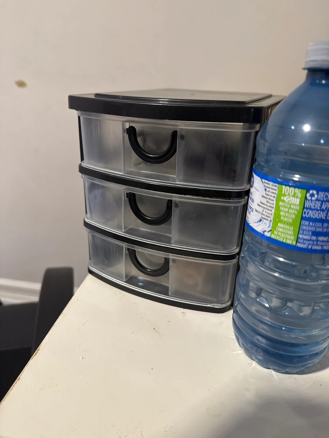 Black 3-Drawer Plastic Organizer