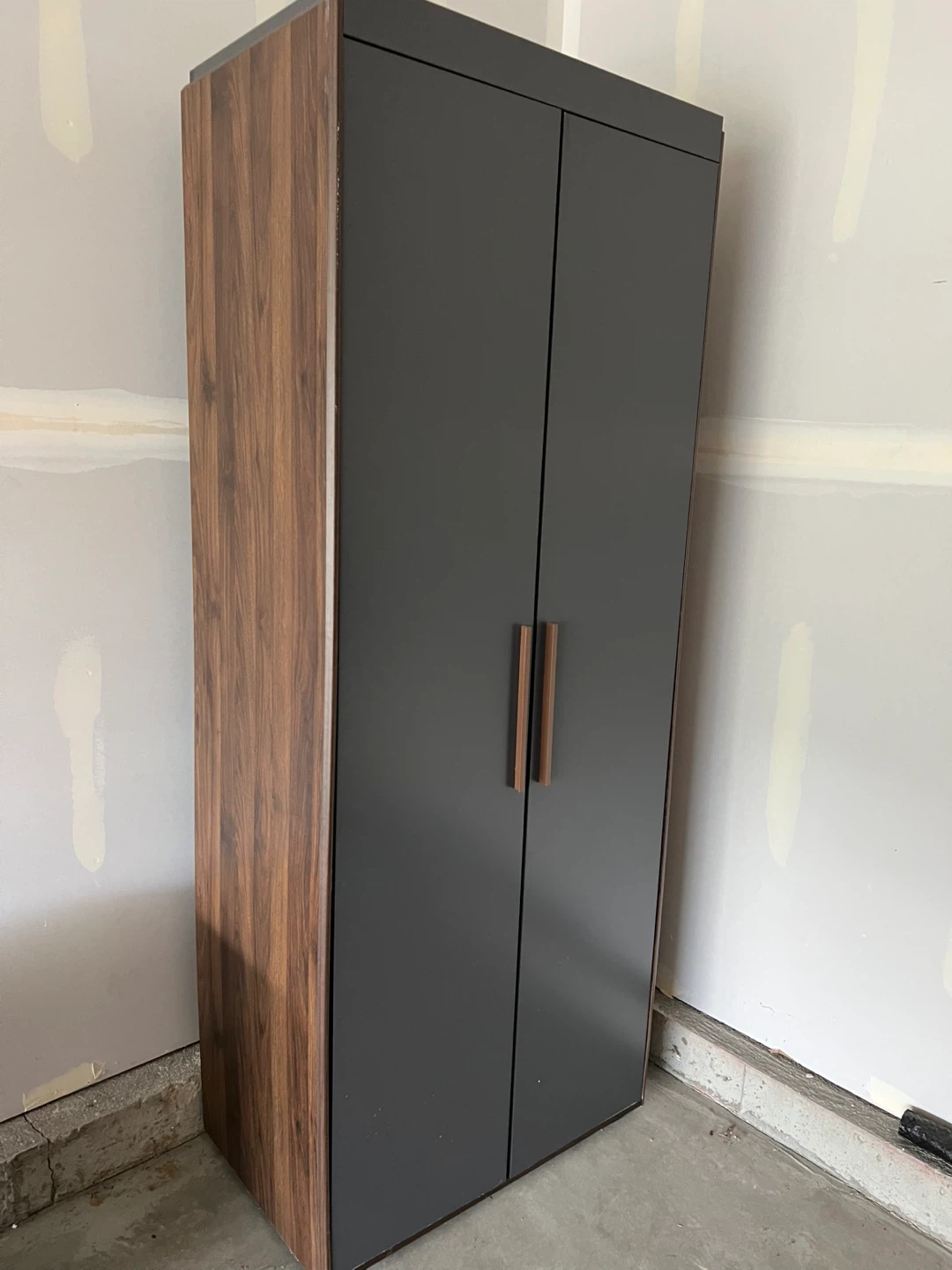 Tall Cabinet with Shelves and Hanging Rod
