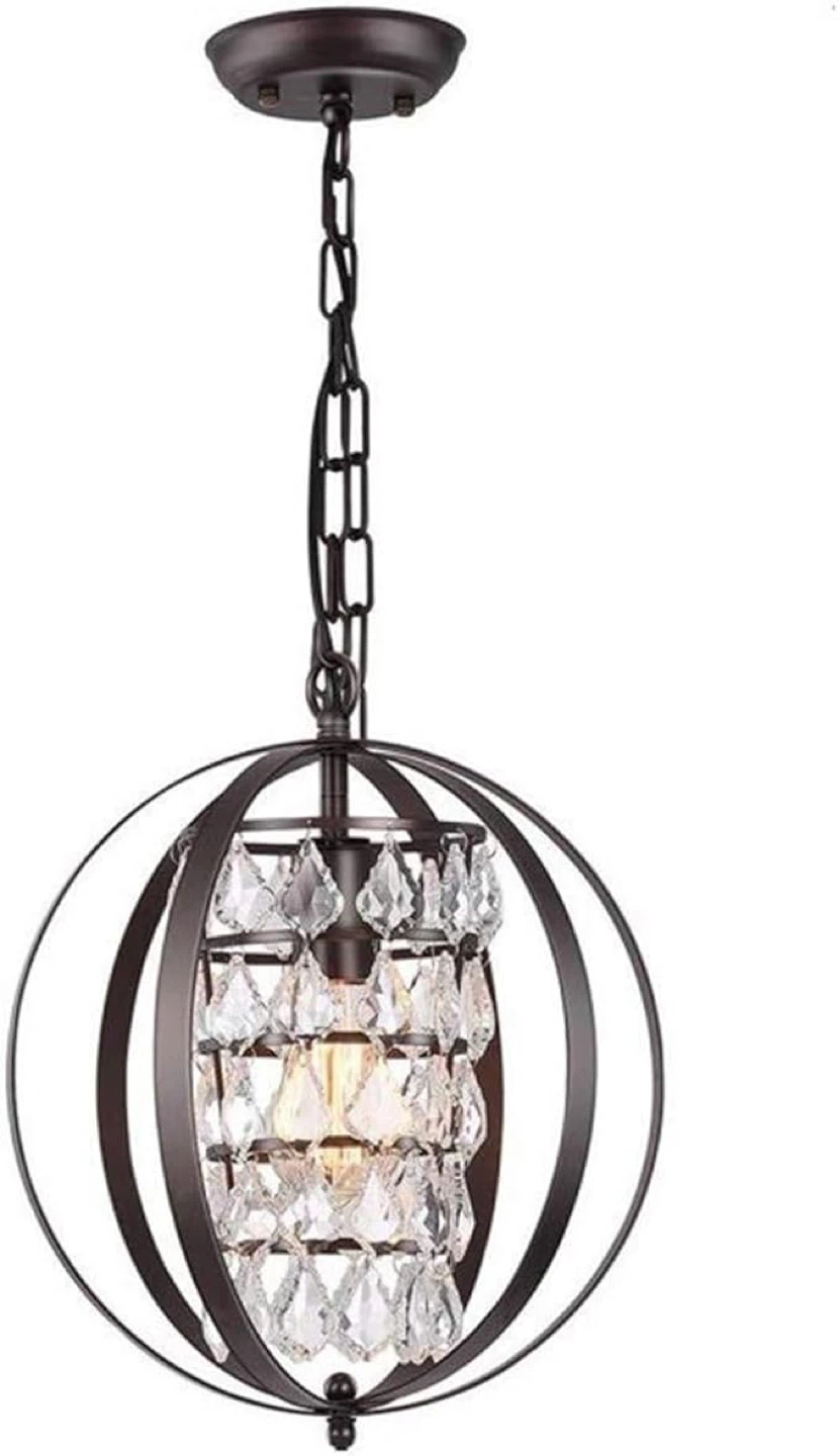 Crystal Chandelier Industrial Globe Pendant Hanging Light - photo 2