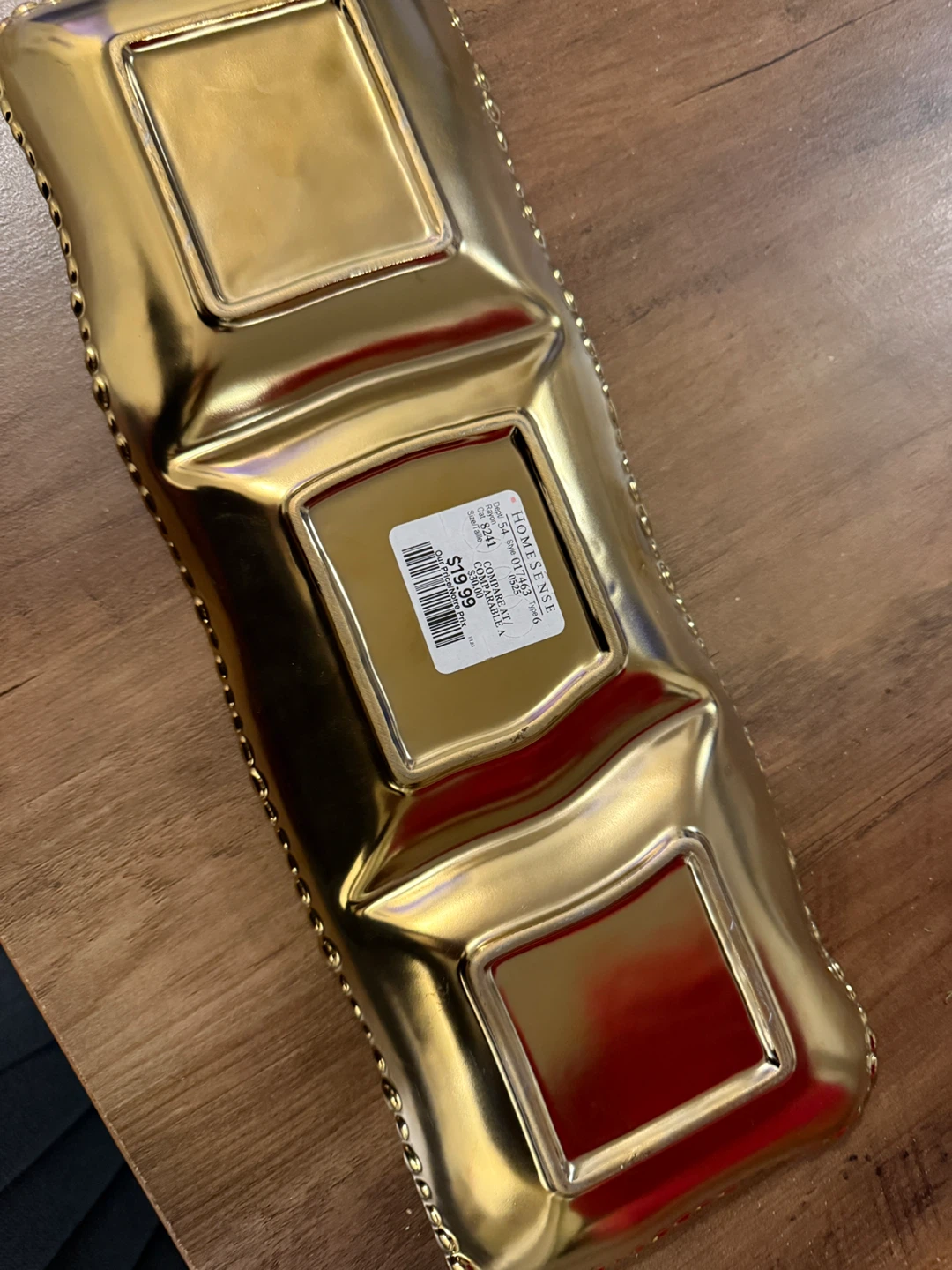 Gold 3-Section Serving Tray - photo 3