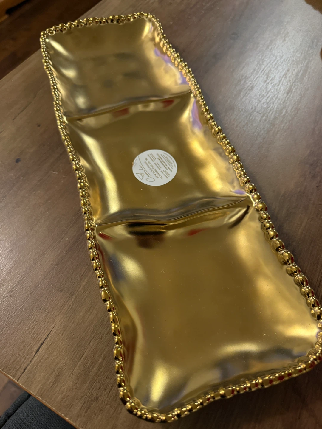 Gold 3-Section Serving Tray