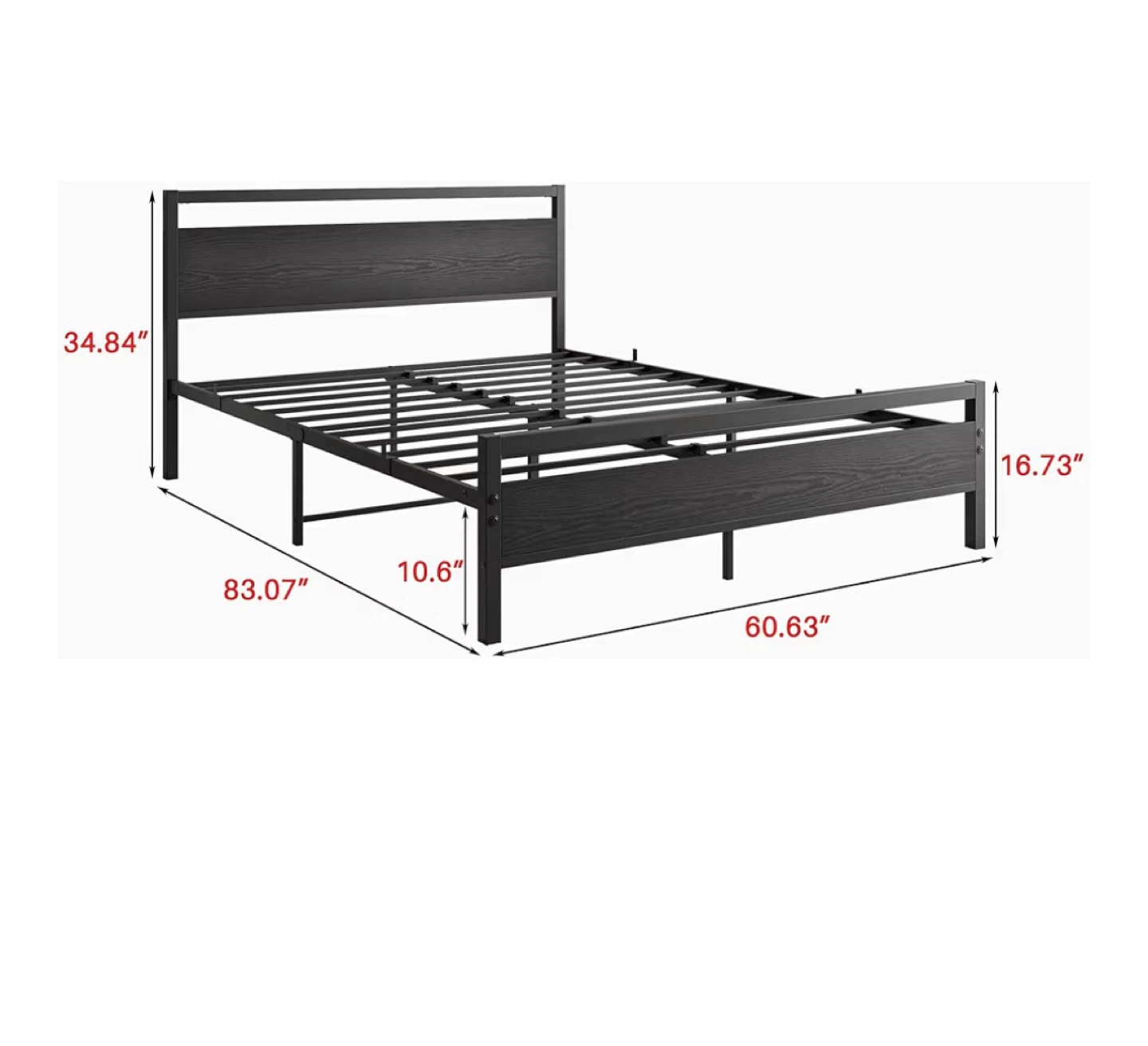 Black Metal Bed Frame with queen matters
