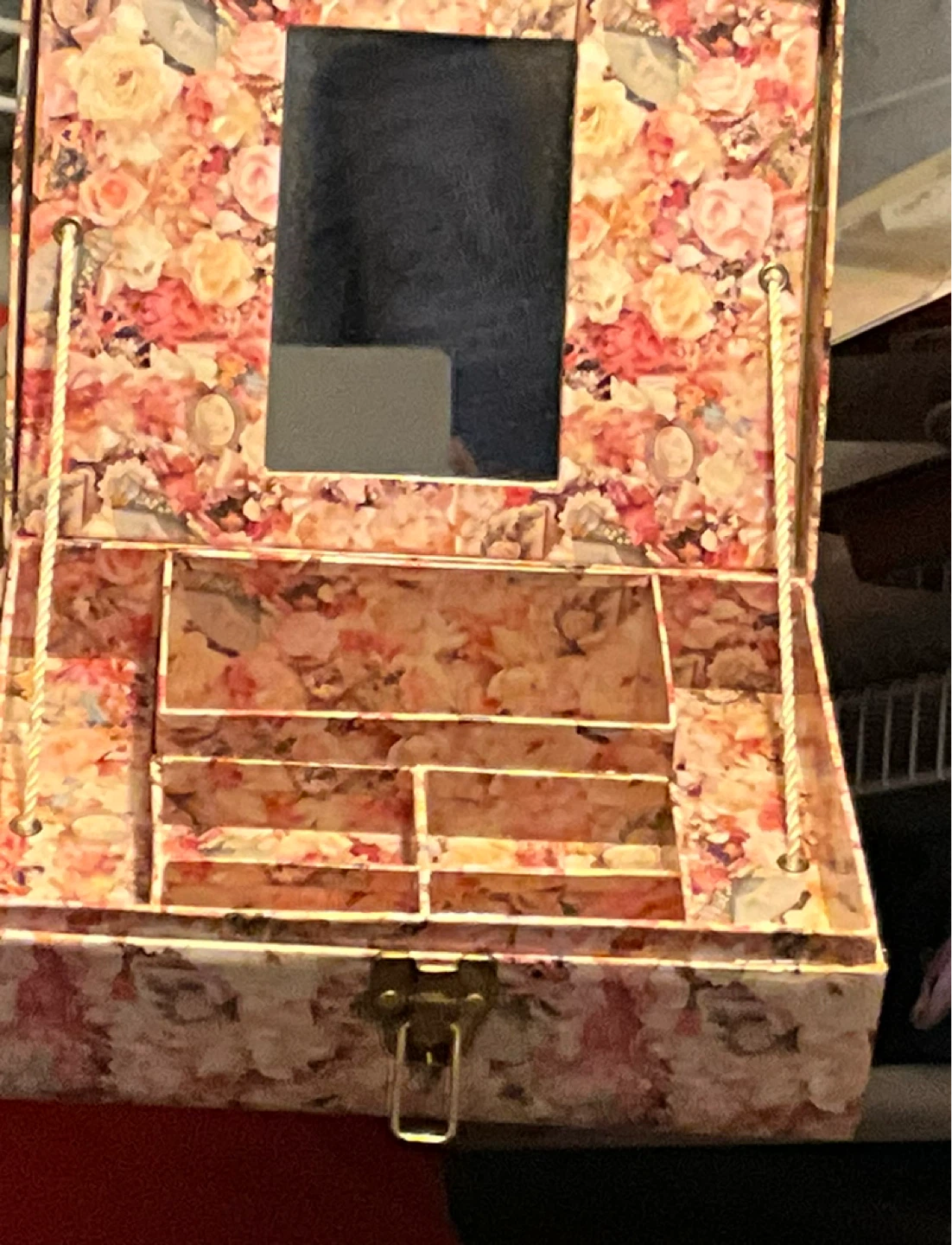 Floral Jewelry Box with Mirror