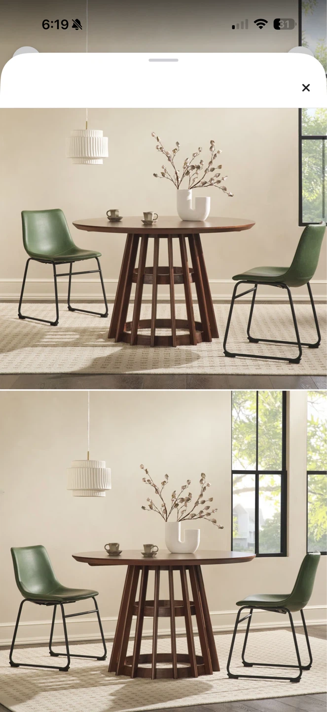 Round Dining Table - Walnut Finish - photo 2