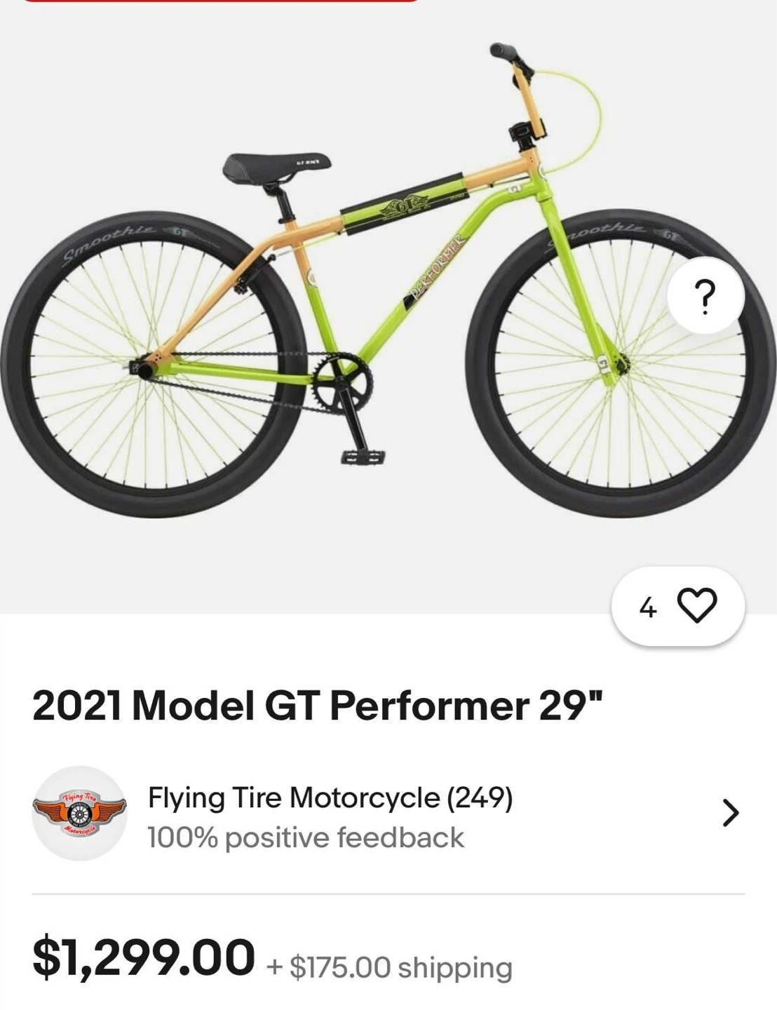 2021 GT Performer 29" BMX Bike - Lime Green/Orange - photo 2