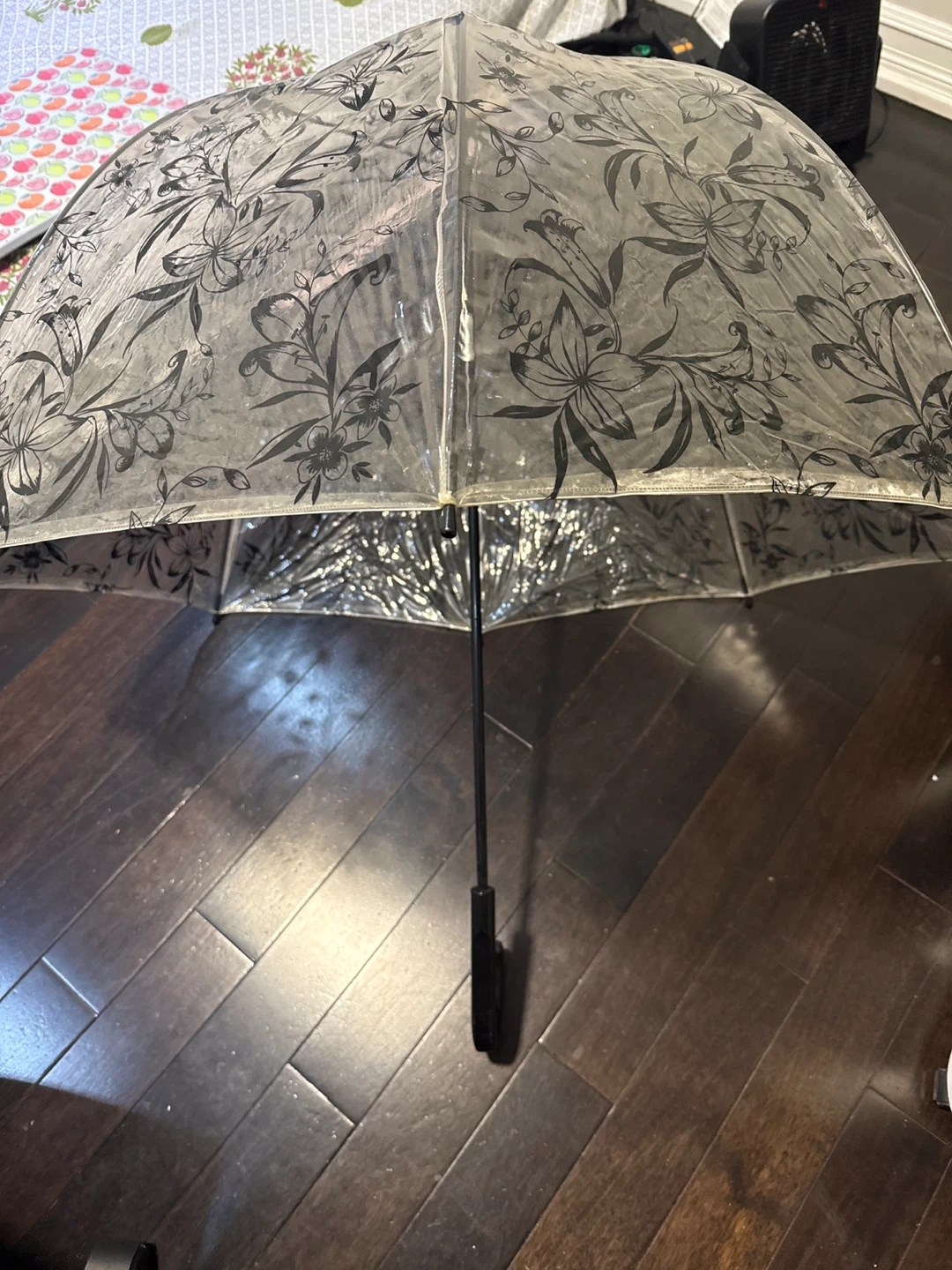 Clear Floral Print Umbrella - photo 3
