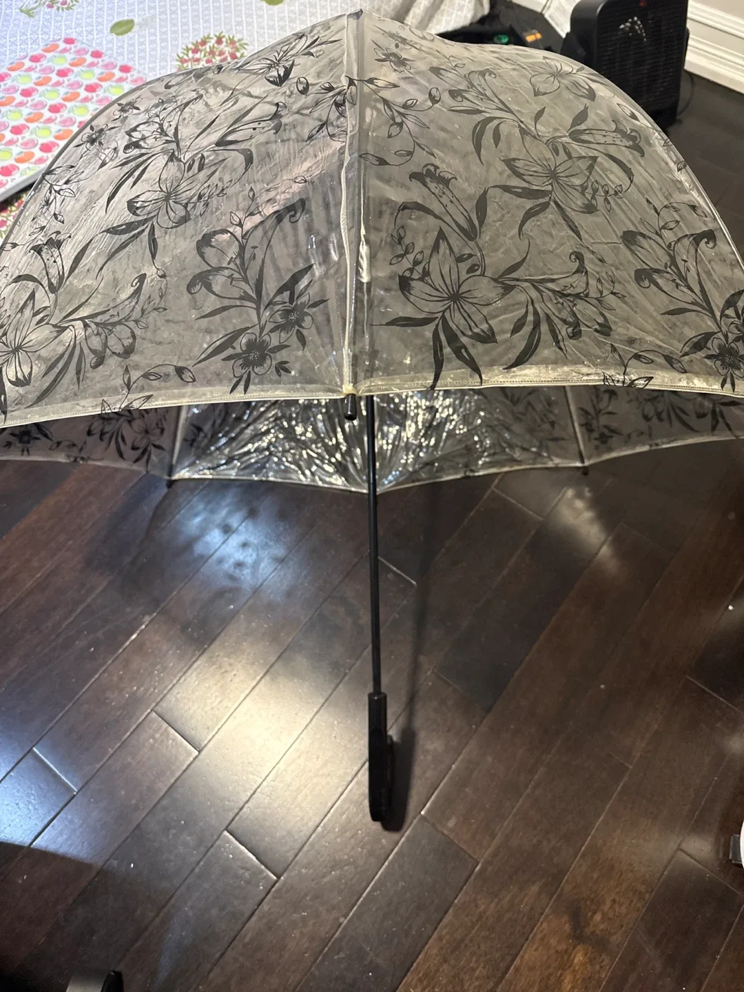 Clear Floral Print Umbrella - photo 3