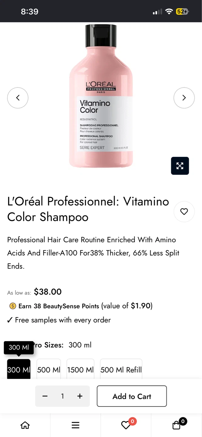 L'Oréal Professionnel Vitamino Color Shampoo 300 ml