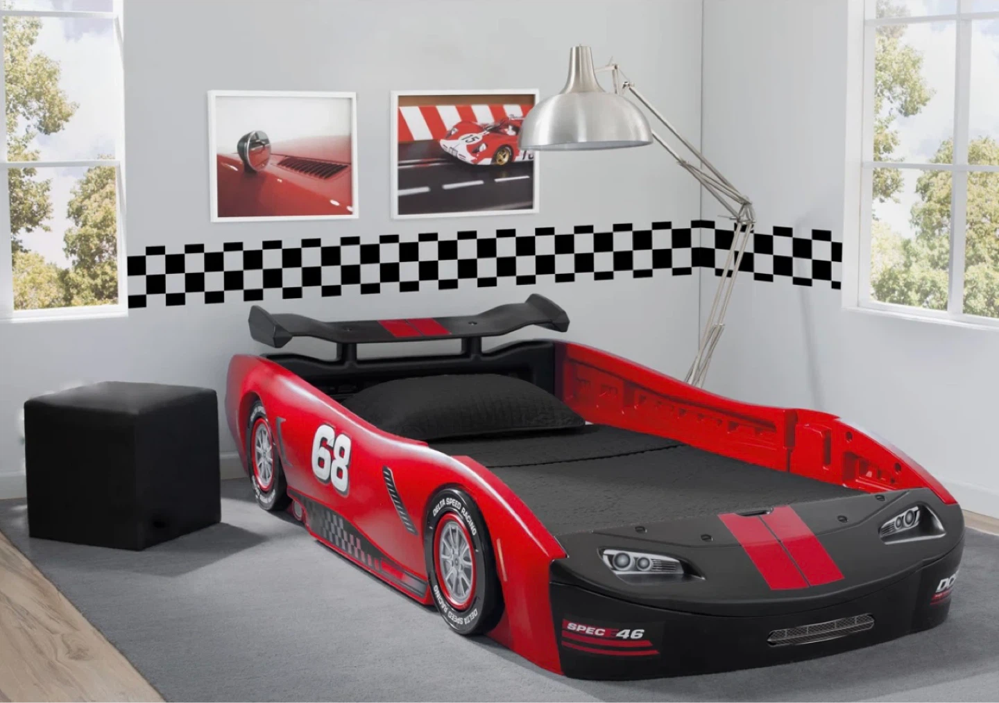 Kids Race Car Bed - Red - photo 3