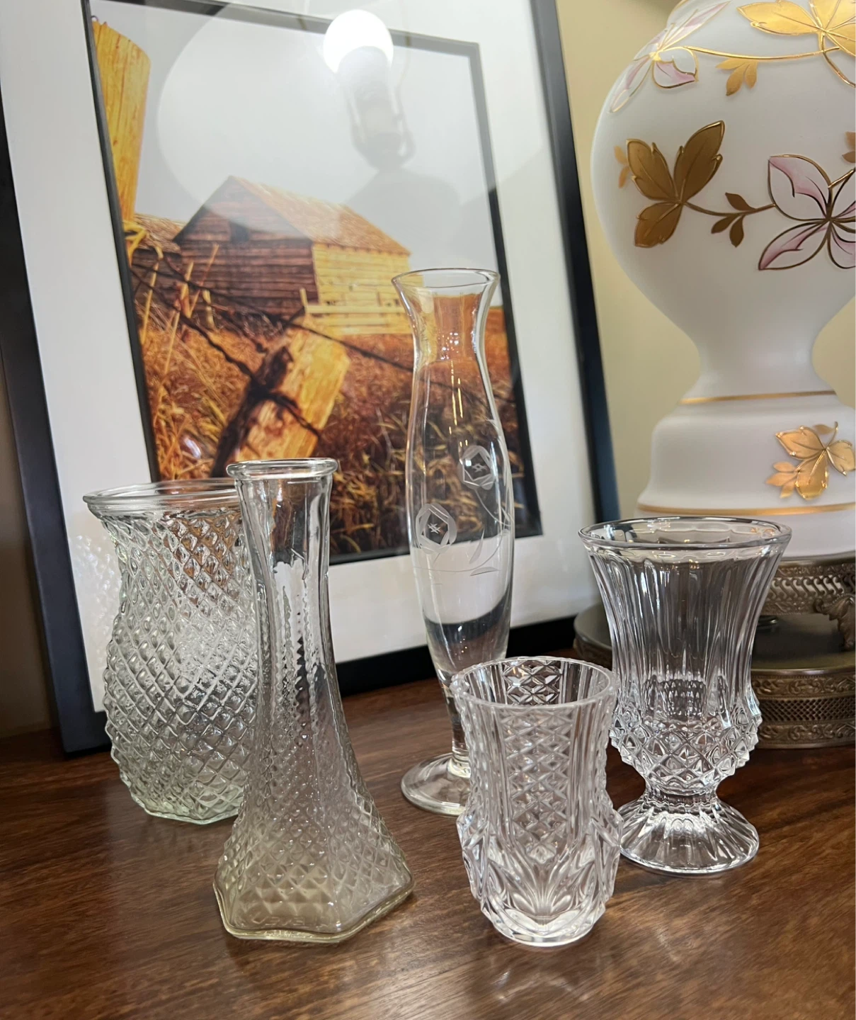 Collection of Vintage Glass Bud Vases