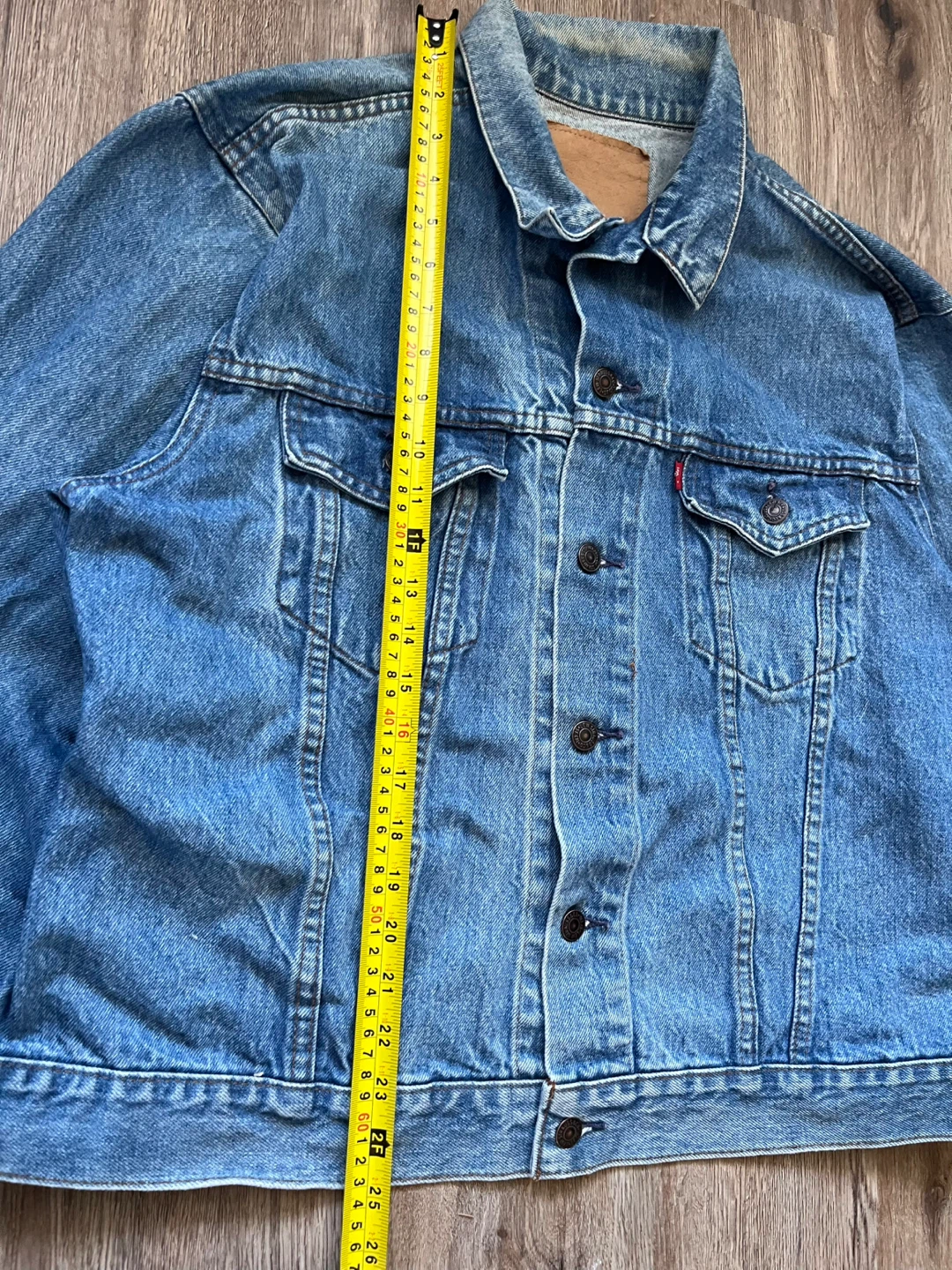 Vintage 90s Levi’s 75513 Denim Trucker Jacket Light Wash Size L - photo 5