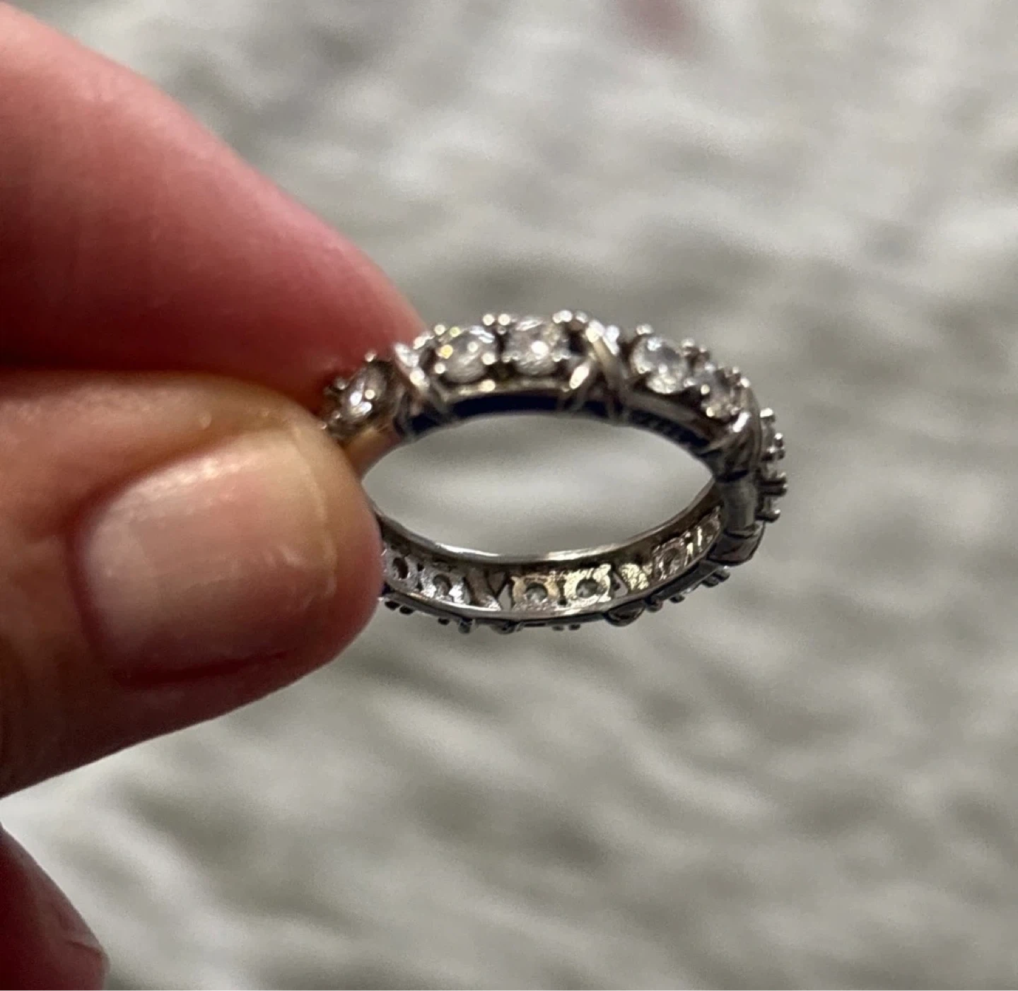 Costume Silver Ring with Rhinestones - photo 2